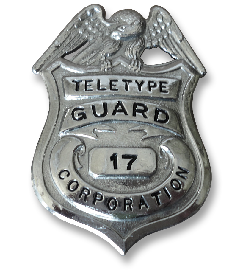 Teletype Corporate Security Guard Badge